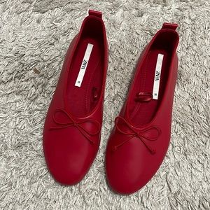 Zara red ballet flats